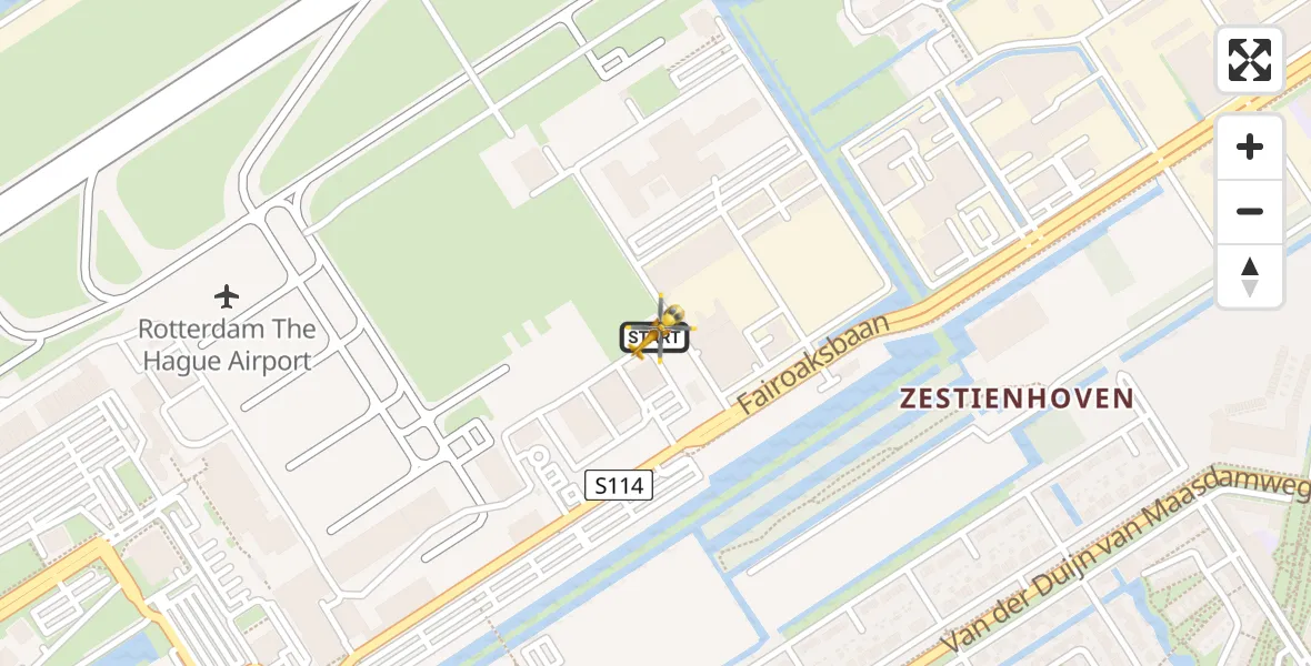 Vluchtroute Traumahelikopter Rotterdam The Hague Airport - Rotterdam The Hague Airport, 29 november 2023, 11:16