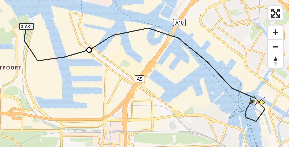 Routekaart van de vlucht: Lifeliner 1 naar Amsterdam