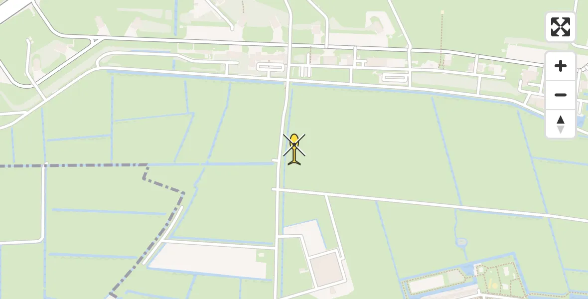 Vluchtroute Ambulancehelikopter van Vliegbasis Leeuwarden naar Vliegbasis Leeuwarden