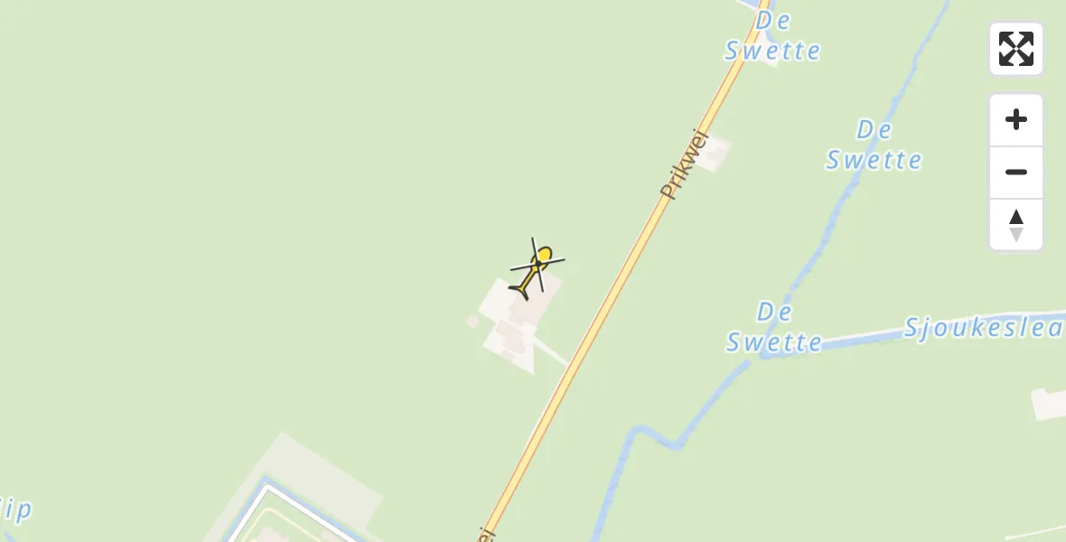 Routekaart van de vlucht: Ambulancehelikopter naar Aldeboarn