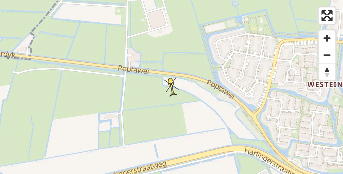 Vluchtroute Ambulancehelikopter van Leeuwarden naar Leeuwarden