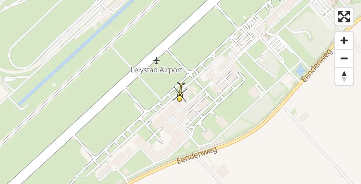 Routekaart van de vlucht: Traumahelikopter naar Lelystad Airport