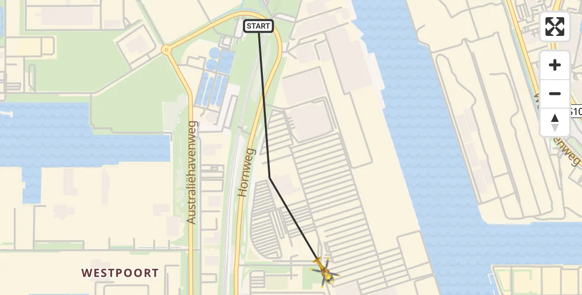 Vluchtroute Traumahelikopter Amsterdam Heliport - Amsterdam Heliport, 29 november 2023, 15:33
