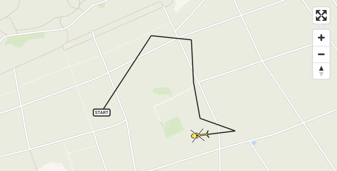 Routekaart van de vlucht: Politiehelikopter naar Vierhouten