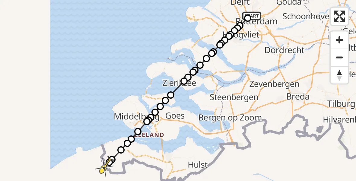 Routekaart van de vlucht: Lifeliner 2 naar Sluis