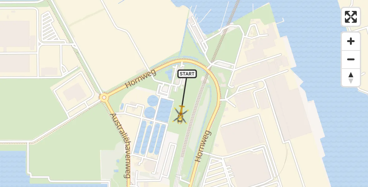 Vluchtroute Traumahelikopter Amsterdam Heliport - Amsterdam Heliport, 30 november 2023, 10:08