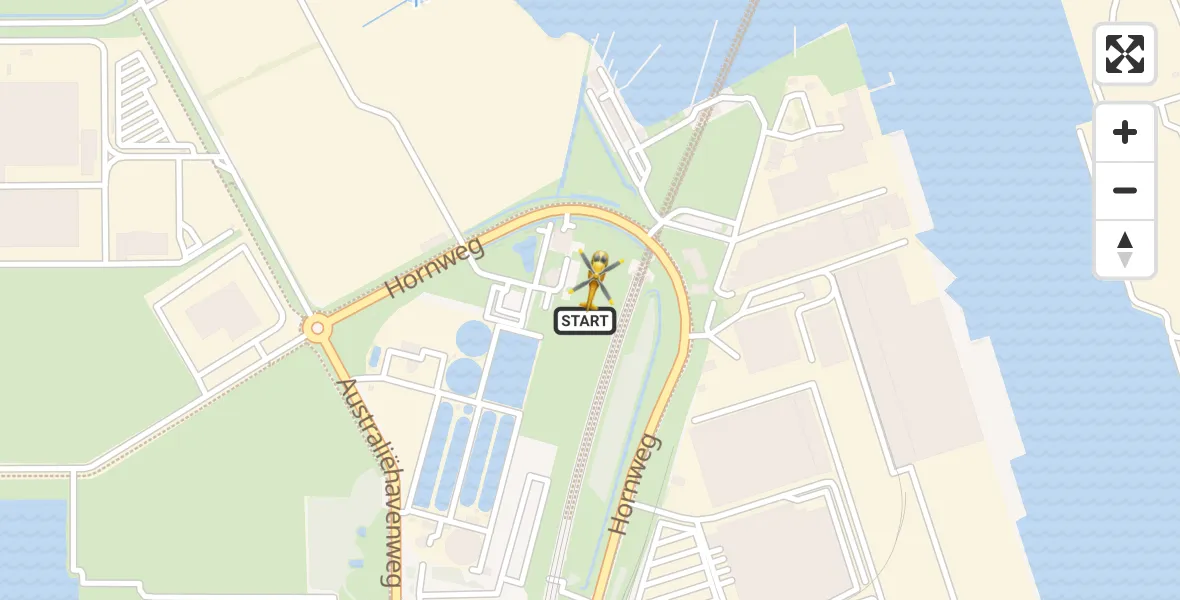 Vluchtroute Traumahelikopter Amsterdam Heliport - Amsterdam Heliport, 30 november 2023, 12:44