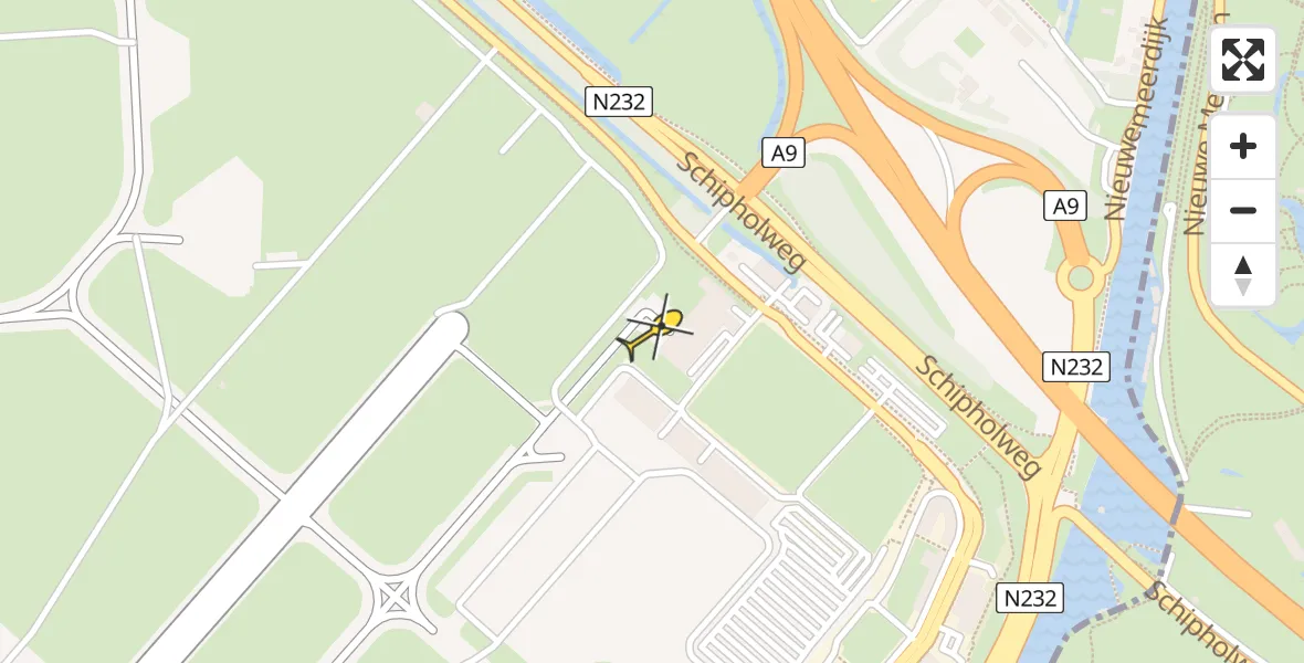 Vluchtroute Politiehelikopter van Schiphol naar Schiphol