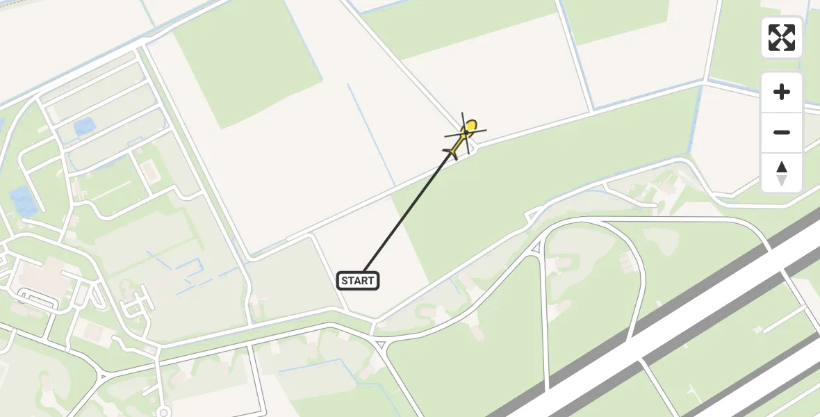Routekaart van de vlucht: Traumahelikopter naar Volkel