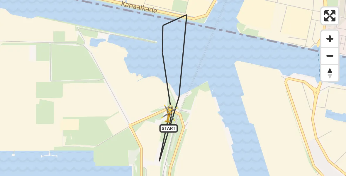 Vluchtroute Traumahelikopter Amsterdam Heliport - Amsterdam Heliport, 01 december 2023, 14:14