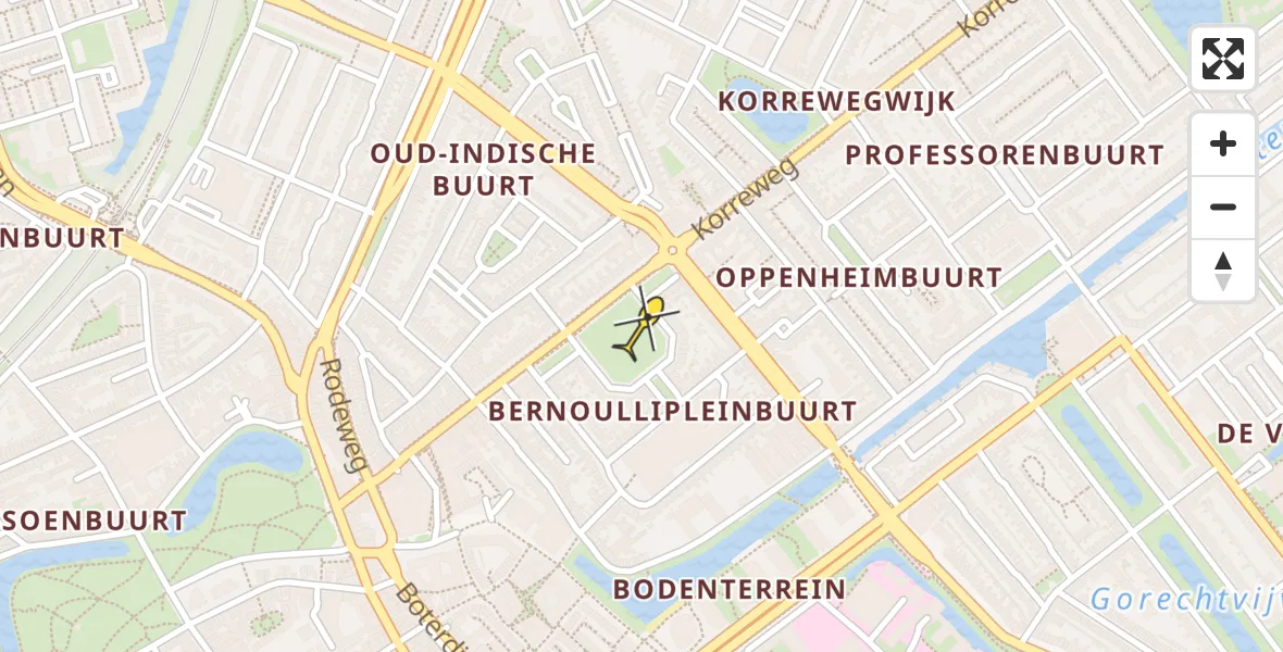 Vluchtroute Traumahelikopter van Universitair Medisch Centrum Groningen naar Universitair Medisch Centrum Groningen