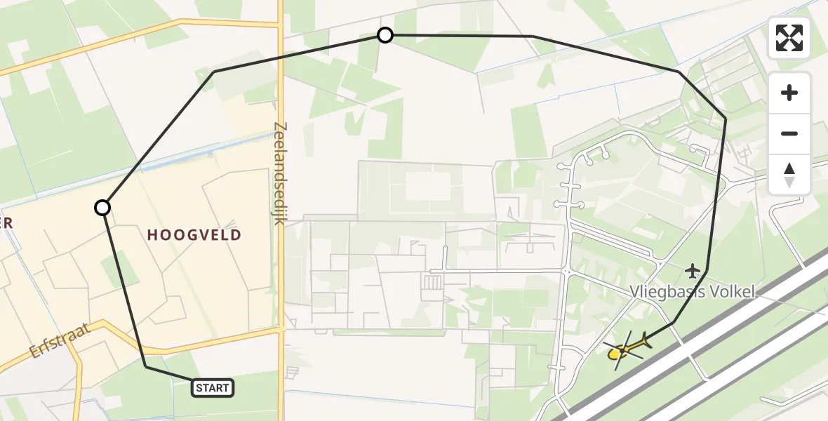 Routekaart van de vlucht: Lifeliner 3 naar Vliegbasis Volkel