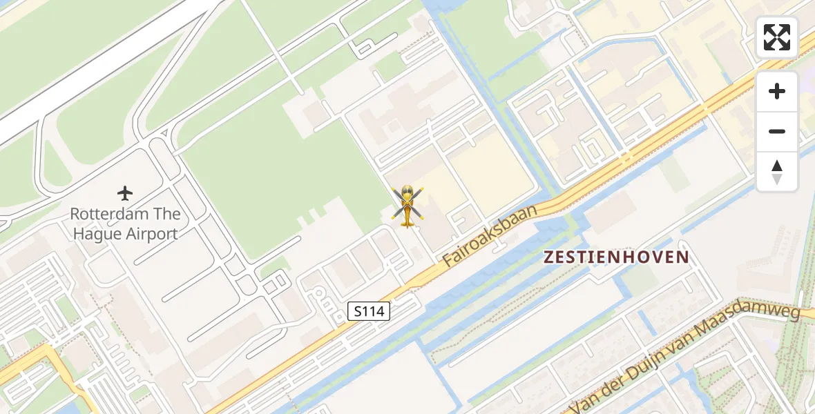 Vluchtroute Traumahelikopter Rotterdam The Hague Airport - Rotterdam The Hague Airport, 02 december 2023, 17:58