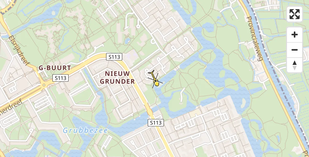 Routekaart van de vlucht: Lifeliner 1 naar Amsterdam