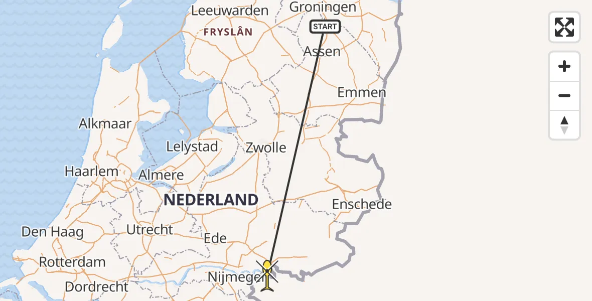 Routekaart van de vlucht: Traumahelikopter naar Tolkamer