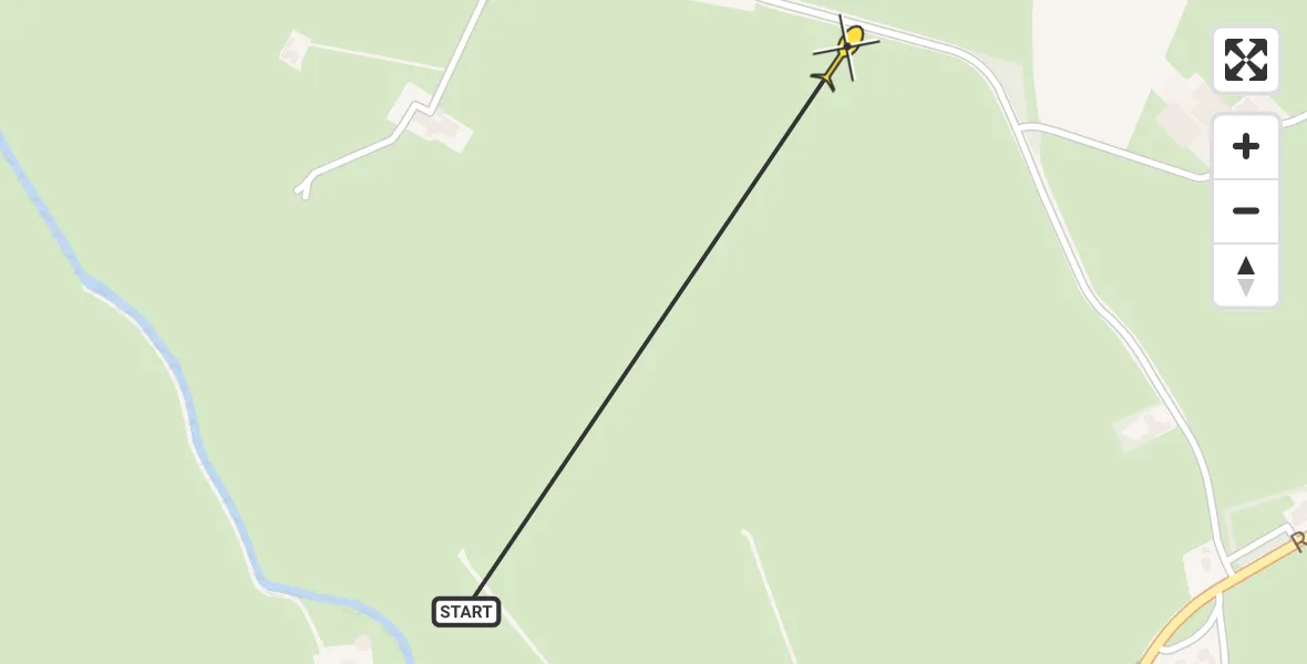 Routekaart van de vlucht: Ambulancehelikopter naar Raard