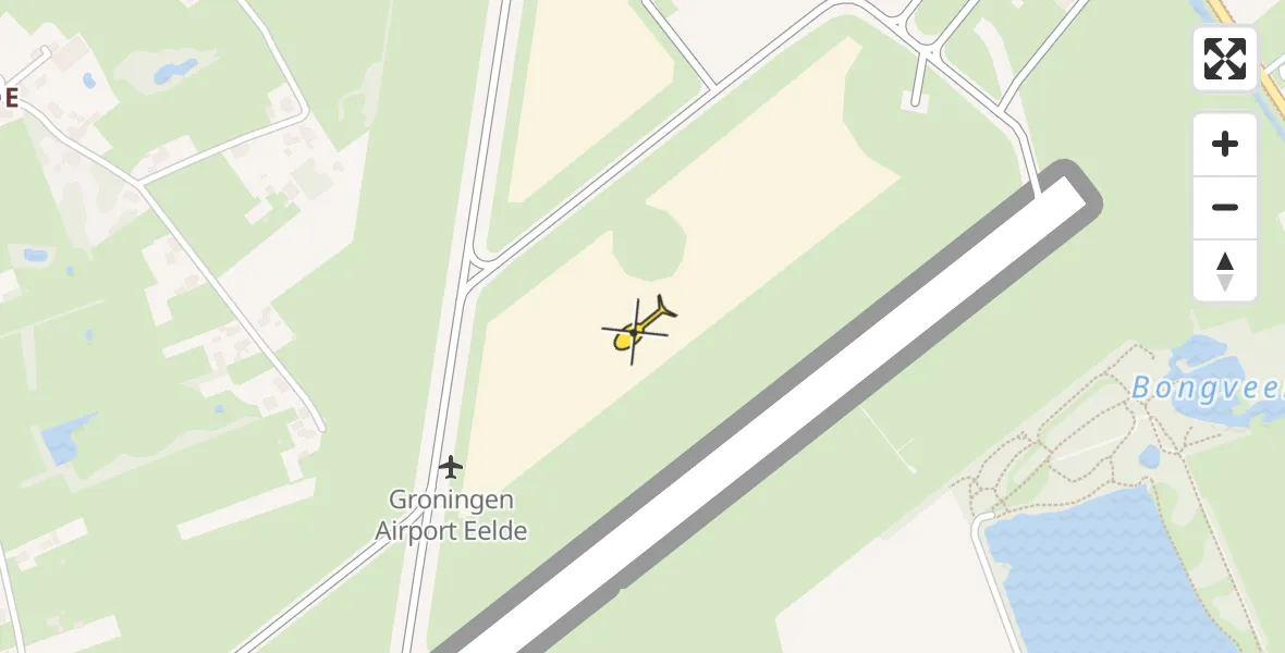 Routekaart van de vlucht: Traumahelikopter naar Groningen Airport Eelde
