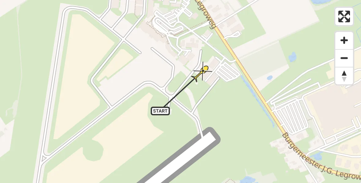 Routekaart van de vlucht: Lifeliner 4 naar Groningen Airport Eelde