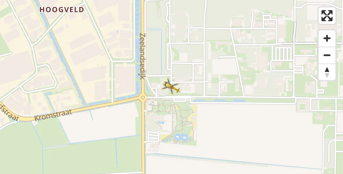 Vluchtroute Traumahelikopter van Vliegbasis Volkel naar Vliegbasis Volkel