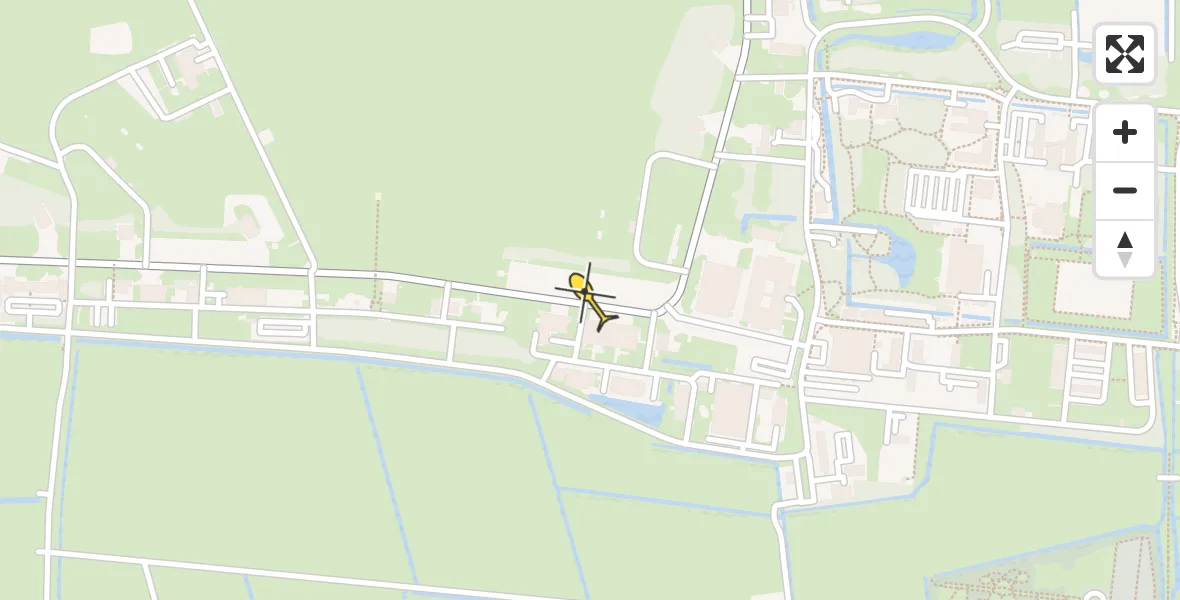 Vluchtroute Ambulancehelikopter van Vliegbasis Leeuwarden naar Vliegbasis Leeuwarden