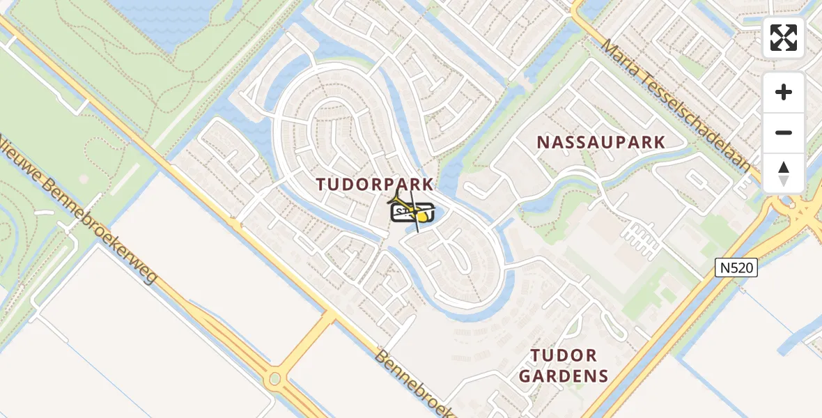 Routekaart van de vlucht: Traumahelikopter naar Hoofddorp