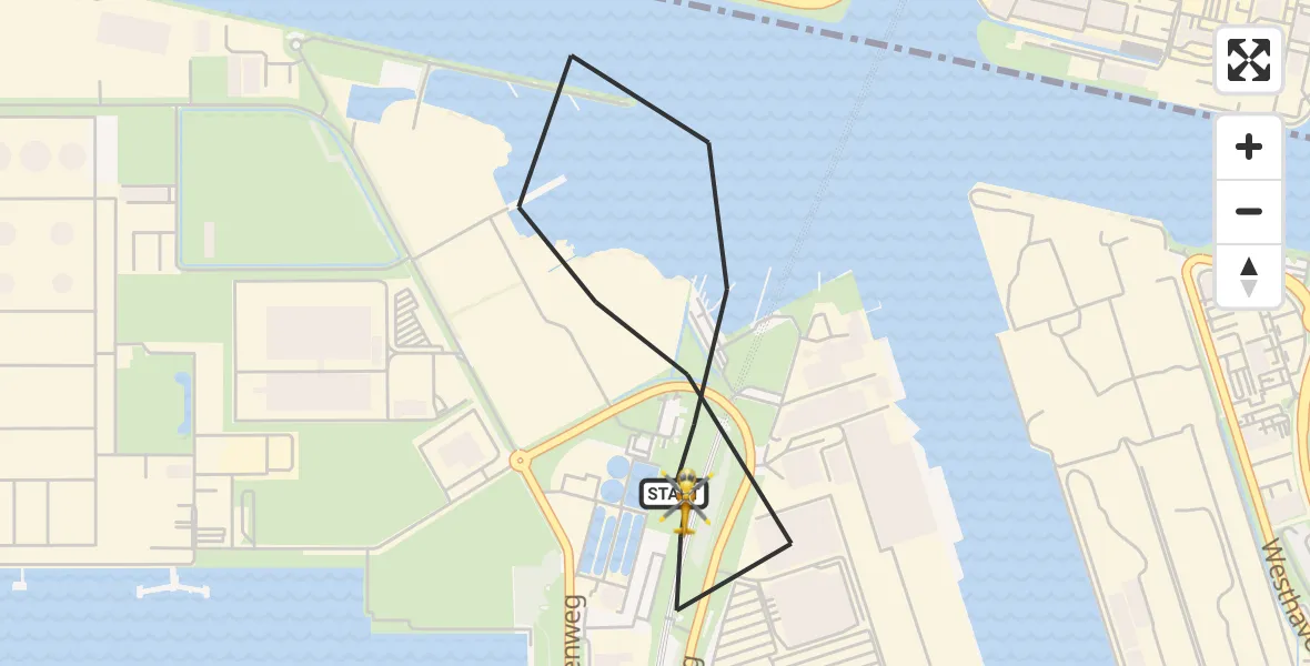 Vluchtroute Traumahelikopter Amsterdam Heliport - Amsterdam Heliport, 05 december 2023, 09:30
