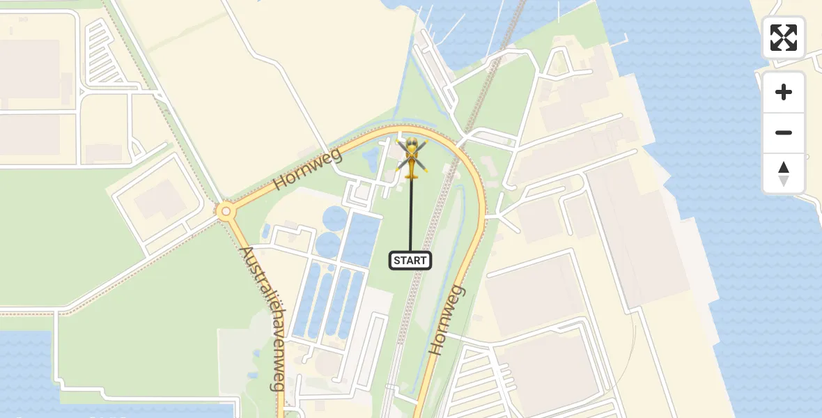 Vluchtroute Traumahelikopter Amsterdam Heliport - Amsterdam Heliport, 05 december 2023, 09:33