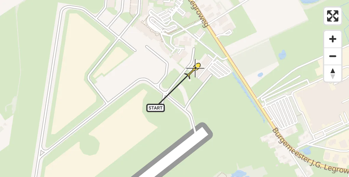 Routekaart van de vlucht: Lifeliner 4 naar Groningen Airport Eelde