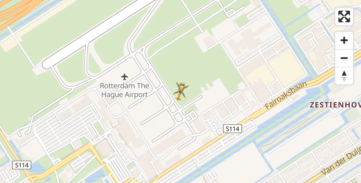Vluchtroute Traumahelikopter Rotterdam The Hague Airport - Rotterdam The Hague Airport, 06 december 2023, 14:34