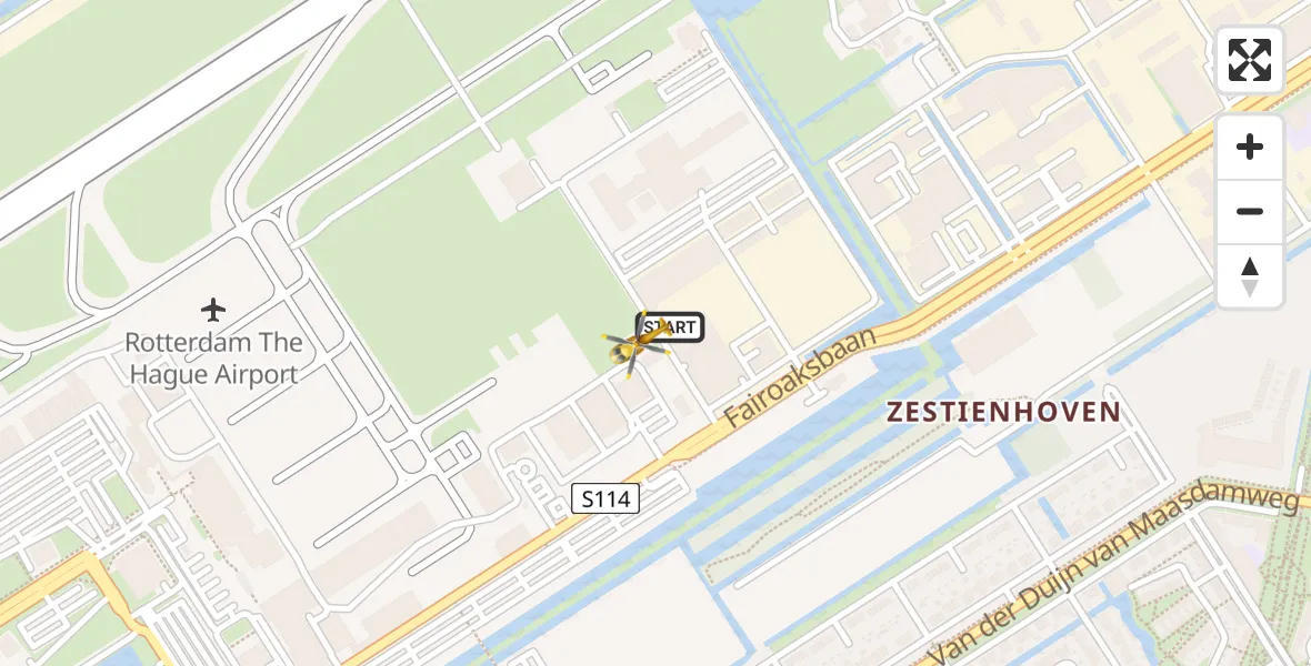 Vluchtroute Traumahelikopter Rotterdam The Hague Airport - Rotterdam The Hague Airport, 06 december 2023, 14:59
