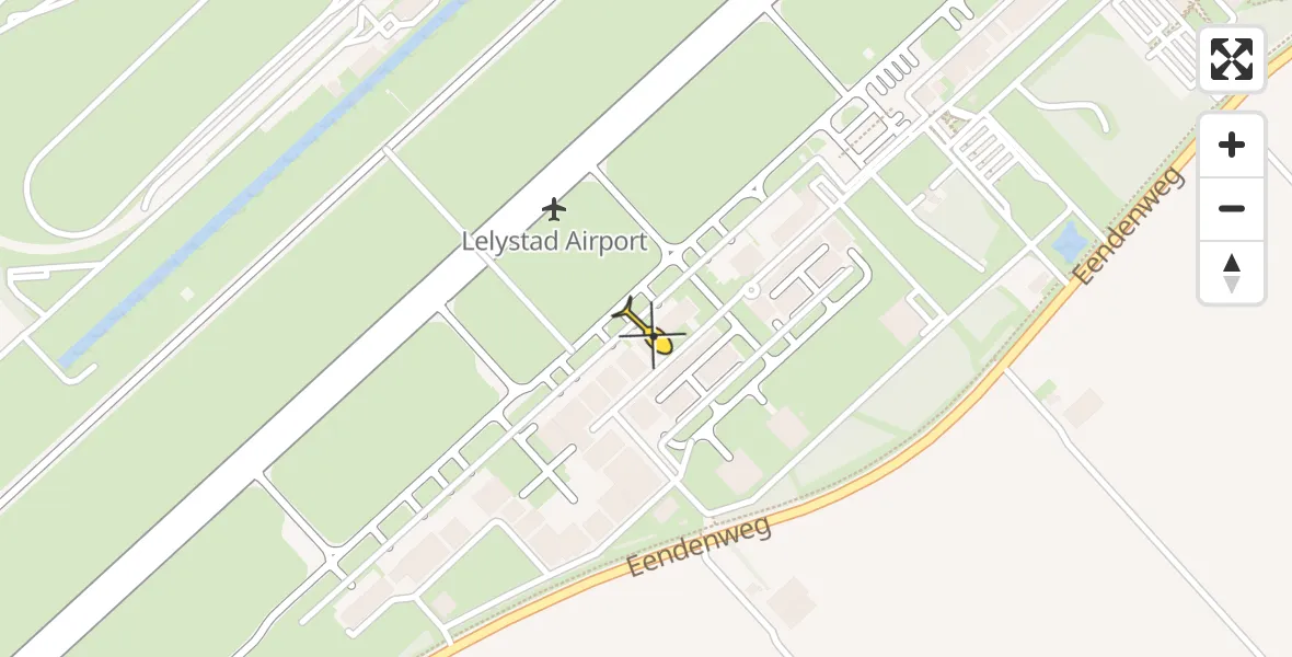 Routekaart van de vlucht: Traumahelikopter naar Lelystad Airport