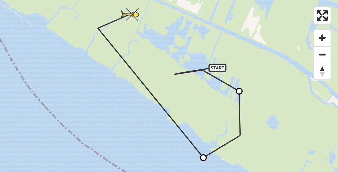 Routekaart van de vlucht: Lifeliner 2 naar Goudswaard