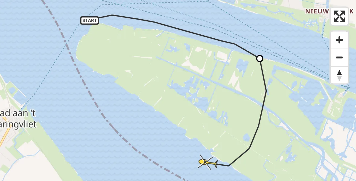 Routekaart van de vlucht: Lifeliner 2 naar Goudswaard