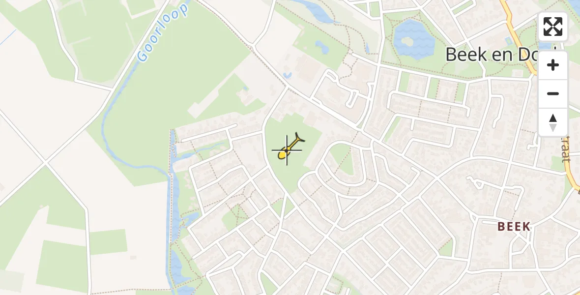 Routekaart van de vlucht: Traumahelikopter naar Beek en Donk