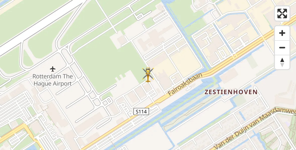 Vluchtroute Traumahelikopter Rotterdam The Hague Airport - Rotterdam The Hague Airport, 08 december 2023, 22:56