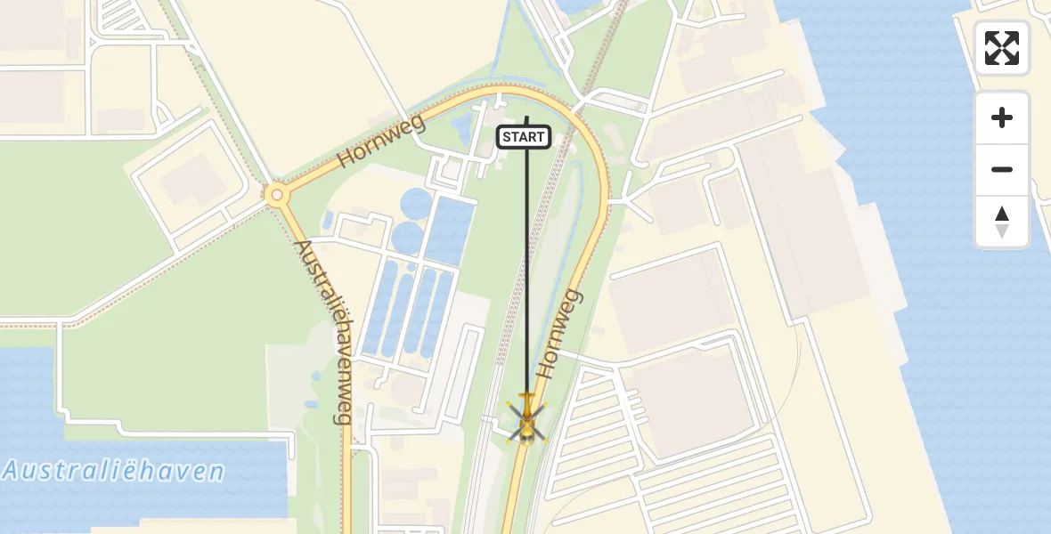 Vluchtroute Traumahelikopter Amsterdam Heliport - Amsterdam Heliport, 09 december 2023, 07:35