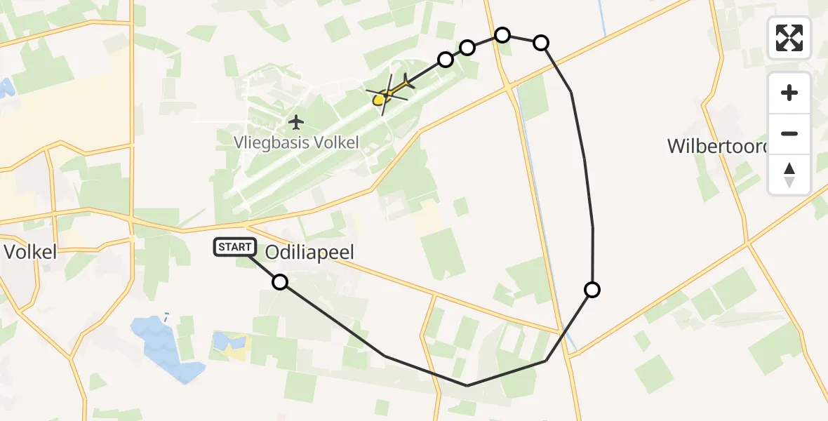 Routekaart van de vlucht: Lifeliner 3 naar Volkel