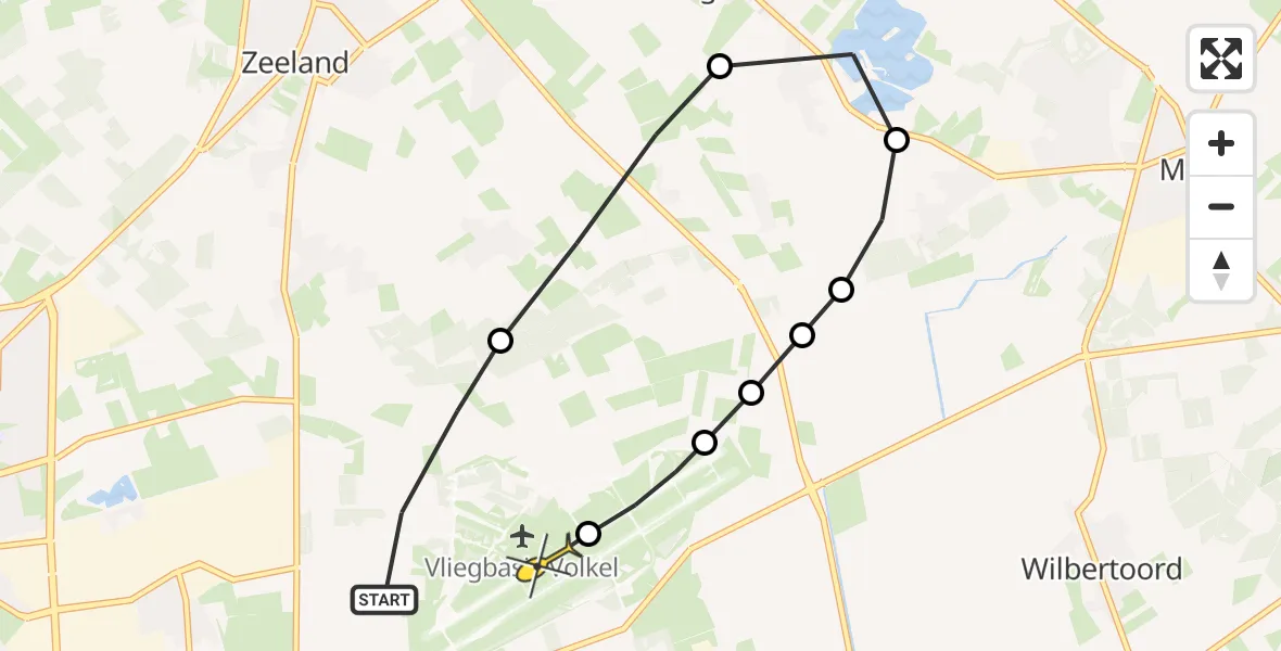 Routekaart van de vlucht: Lifeliner 3 naar Vliegbasis Volkel