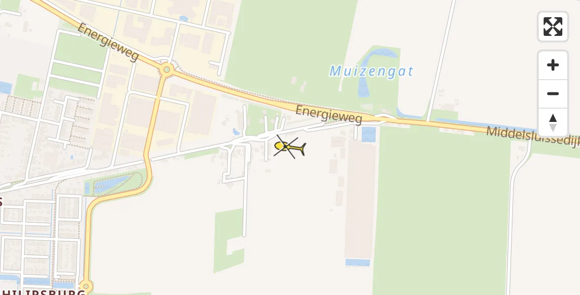 Routekaart van de vlucht: Traumahelikopter naar Vliegveld Numansdorp