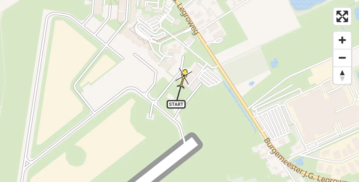 Routekaart van de vlucht: Lifeliner 4 naar Groningen Airport Eelde