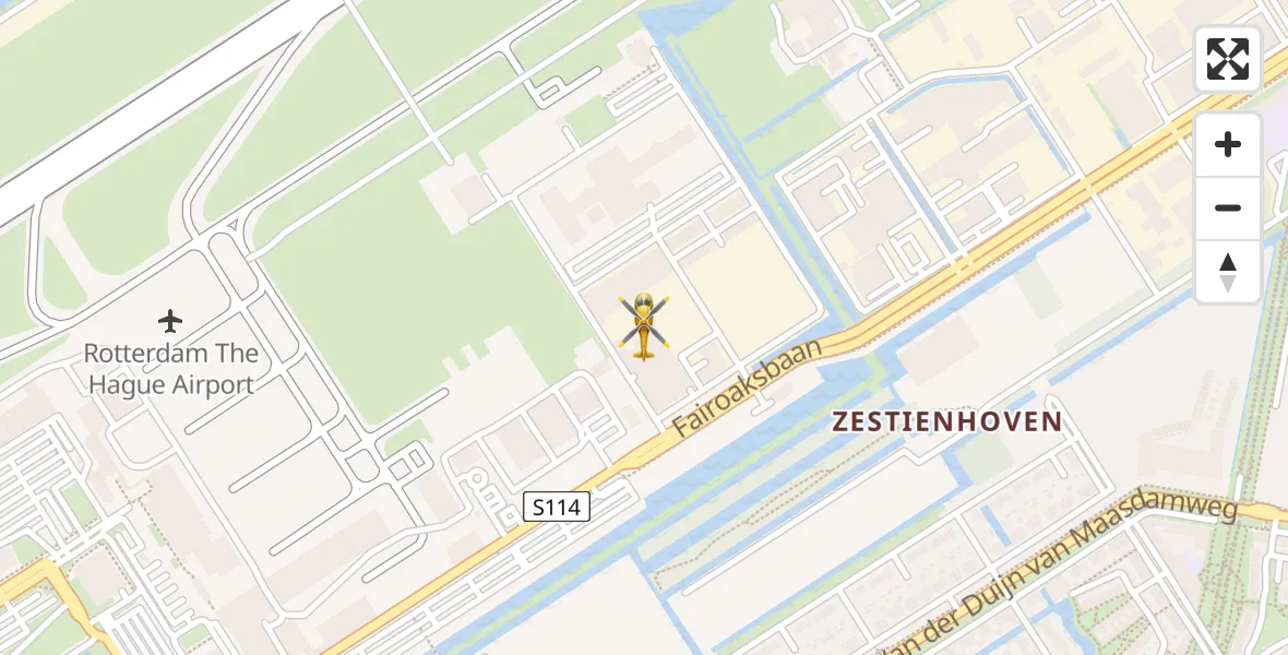 Vluchtroute Traumahelikopter Rotterdam The Hague Airport - Rotterdam The Hague Airport, 11 december 2023, 06:13