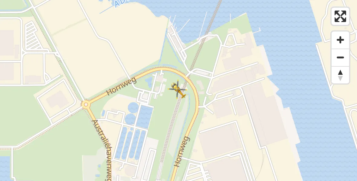 Vluchtroute Traumahelikopter Amsterdam Heliport - Amsterdam Heliport, 11 december 2023, 10:45