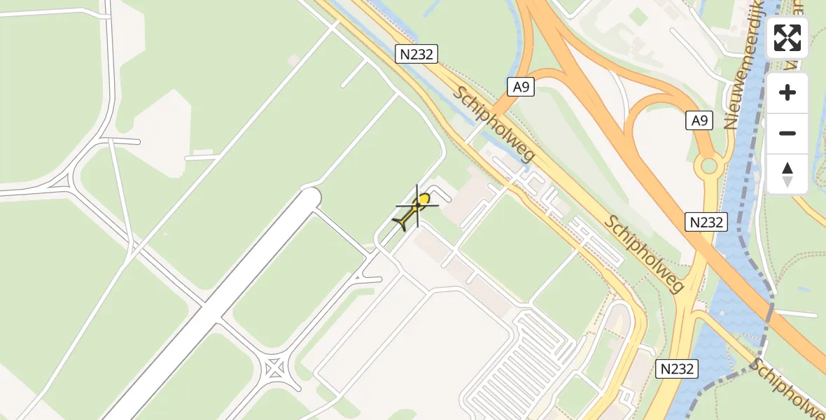 Vluchtroute Politiehelikopter van Schiphol naar Schiphol