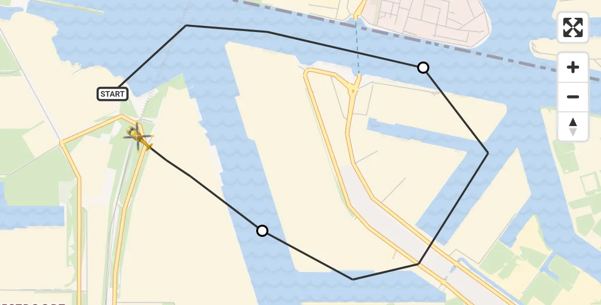 Vluchtroute Traumahelikopter Amsterdam Heliport - Amsterdam Heliport, 11 december 2023, 15:09