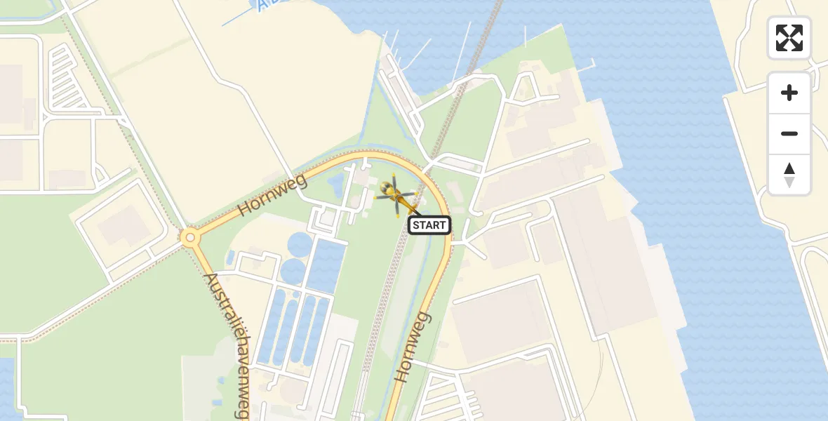 Vluchtroute Traumahelikopter Amsterdam Heliport - Amsterdam Heliport, 11 december 2023, 15:12