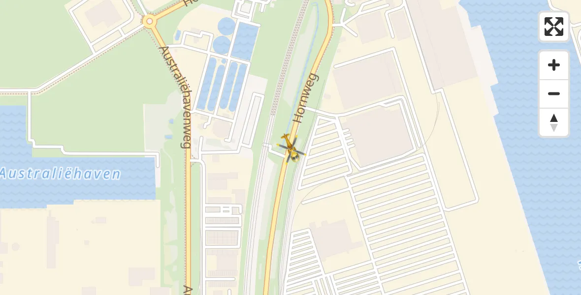 Vluchtroute Traumahelikopter Amsterdam Heliport - Amsterdam Heliport, 12 december 2023, 11:23