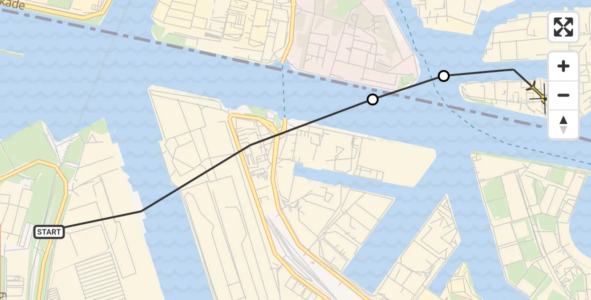 Routekaart van de vlucht: Lifeliner 1 naar Zaandam