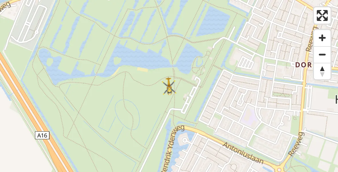 Routekaart van de vlucht: Lifeliner 2 naar Hendrik-Ido-Ambacht