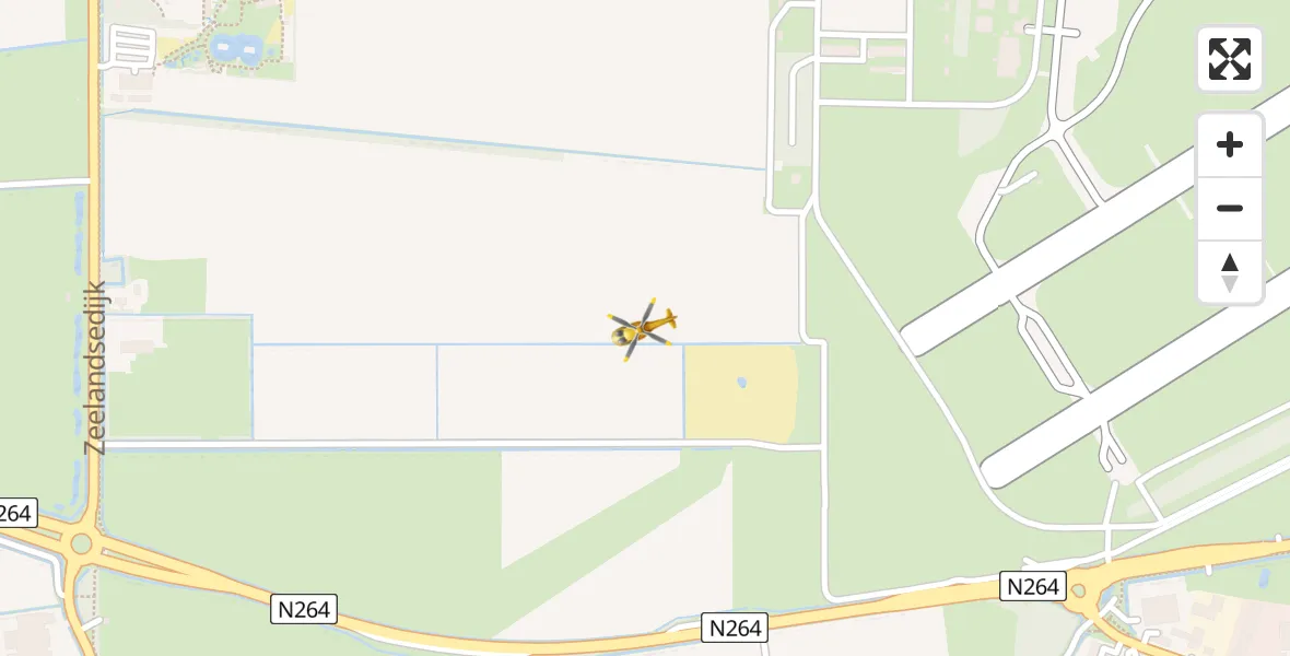 Vluchtroute Traumahelikopter van Vliegbasis Volkel naar Vliegbasis Volkel