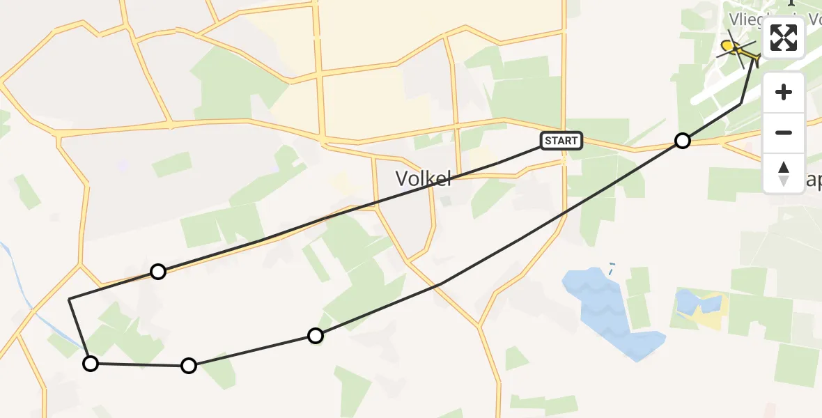 Routekaart van de vlucht: Lifeliner 3 naar Vliegbasis Volkel